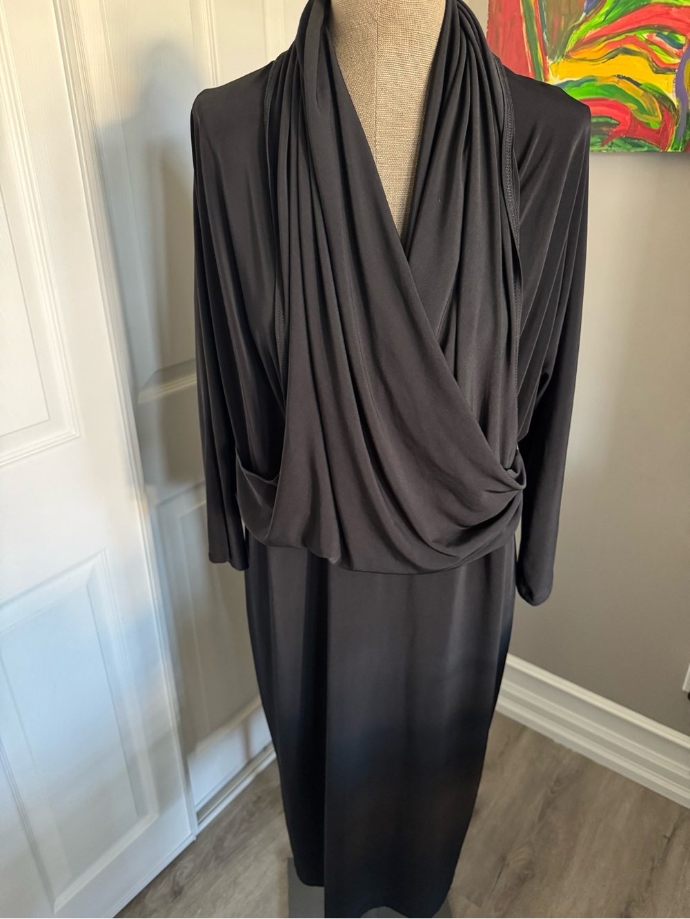 Draped Black Women’s Dress
